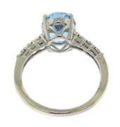Romantic White Gold Blue Topaz Ring