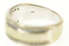 14K White Gold Diamond Inset Squared Channel Band Ring