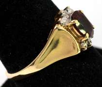Bold Garnet Ring in Yellow Gold