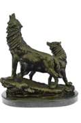 Howling Wolf Bronze Sculpture