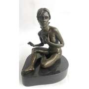 Nude Woman Dancer Bronze Statue