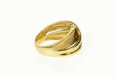 14K Yellow Gold Retro Syn. Emerald Ruby Sapphire Criss Cross Ring