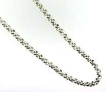 Long Heavy Sterling Silver Circle Link Necklace