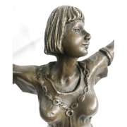 Free as Bird Elegant Woman Bronze Sculpture