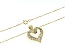 Dazzling Yellow Gold Diamond Heart Shaped on Chain