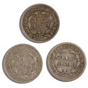 1853 Arrows 1857 &1858 Seated Half Dimes