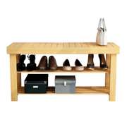 Double-layer Bamboo Shoe Rack Bench