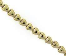 Incredible Yellow Gold Puffed Heart Bracelet