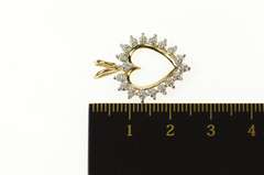 10K Yellow Gold Diamond Accent Classic Heart Love Symbol Pendant