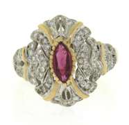 Memorable Rubt and Diamond Yellow Gold ring