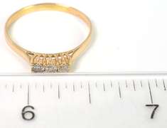 Sweet 3-Stone Diamond Ring in 14KT Yellow Gold