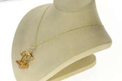 14K Yellow Gold Victorian Ornate Pagoda Bird Cage Elaborate Pendant