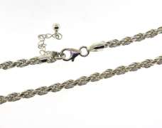 Italian Sterling Silver Rope Chain Necklace