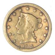 1866-S $2.50 Liberty Head Gold Quarter Eagle - Circulated