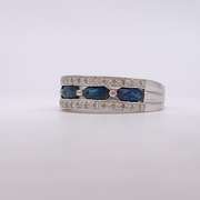 14kt Gold, Blue Sapphire, & Diamond Cocktail Ring