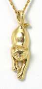 Adorable Kitten Pendant in 14KT Yellow Gold
