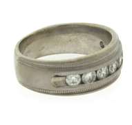 Elegant White Gold Diamond Channel Set Men's Wedding Band