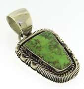 Sterling Silver Signed Turquoise Pendant