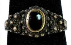 Vintage Black Onyx Ring in Sterling Silver