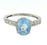 Romantic White Gold Blue Topaz Ring