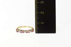 10K Yellow Gold Ruby Diamond Classic Wedding Band Ring