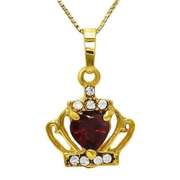 CREATED GARNET & CREATED DIAMOND GERMAN SILVER