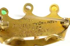 14K Yellow Gold Order of the Eastern Star Diamond Crown Pin/Brooch