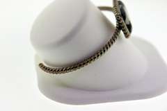 Vintage Sterling Silver Zebra Marble Wire Cuff Bracelet
