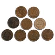 9 Part to Full Liberty Indian Head Cents