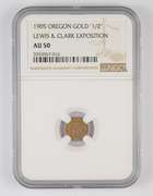 AU50 1905 Lewis & Clark Exposition 1/2 Oregon Gold Token - Graded NGC