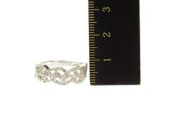 10K White Gold Pave Diamond Encrusted Braid Statement Band Ring