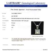 Impressive White Gold Princess Cut Diamond Pendant on Chain