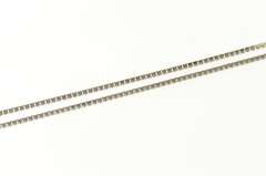 14K White Gold 1.0mm Squared Classic Box Chain Link Necklace