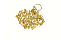 18K Yellow Gold 0.30 Ctw Abstract Grooved Textured Diamond Pendant