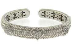 Judith Ripka Heart CZ Hinged Cuff Bangle