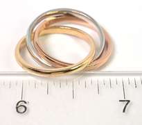 Intriguing Interlocked Rings in 3-Tone 14KT Gold