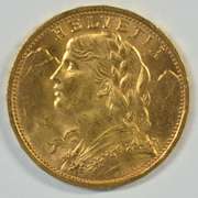 Lovely Gem BU 1927-B Swiss 20 Francs Gold Piece