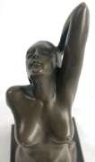 Sexy Lady Sits on Rock Bronze Sculpture