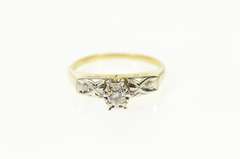 14K Yellow Gold Three Stone Diamond Promise Engagement Ring