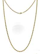 Simple Yellow Gold Rope Chain Necklace