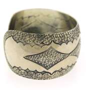 Vintage Sterling Silver Signed Wide Cuff Bangle