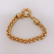 Fancy Italian Made 18kt Gold Plated Greek Key Design Bracelet