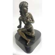 Nude Woman Dancer Bronze Statue