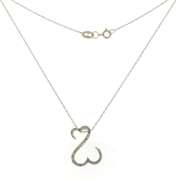Gorgeous White Gold Diamond Open Heart Pendant on Chain