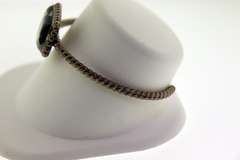 Vintage Sterling Silver Zebra Marble Wire Cuff Bracelet