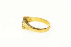 18K Yellow Gold 0.90 Ct Victorian Natural Emerald Grooved Ring
