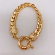 Fancy Italian Made 18kt Gold Plated Greek Key Design Bracelet
