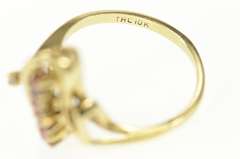 10K Yellow Gold Ruby Diamond Retro Wave Abstract Statement Ring