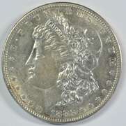 Key date nearly BU 1883-S Morgan Silver Dollar. Flashy