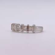 14kt Solid White Gold Diamond Band